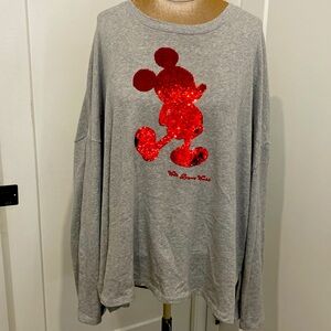 Disney Parks Reversible Sequined Mickey Mouse Sweatshirt Pullover | Size 3X